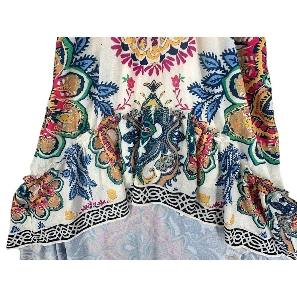 Flying Tomato High Low Maxi Dress Womens Sz M Multicolor Excellent Paisley Boho - Picture 5 of 9